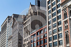 Old Skyscrapers along Michigan Avenue in Downtown Chicago