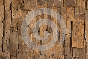 Old slat wood wall vintage texture and background photo