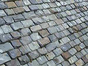 Old slate tiled roof