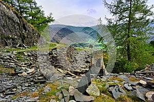 The old slate workings of Castle Crag