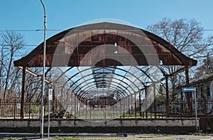 Old slaughterhouse structure with rusty iron decorations EX MACELLO MONZA italy, lombardy