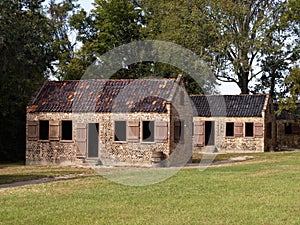 Old slavery cabins photo