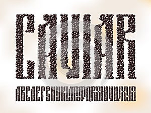 Old slavic font black caviar