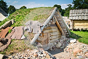 Old slavic hut photo