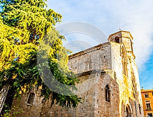 Old small church in the medieval village of Besalu in Catalonia, Spain