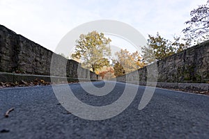 Old small stone bridge over the river