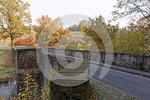 Old small stone bridge over the river