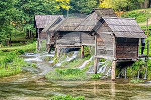 Old small wooden mills Mlincici near Jajce