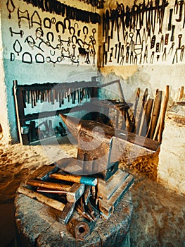 Old smithy workshop interior