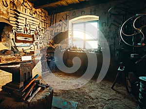 Old smithy workshop interior