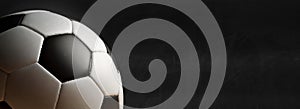 Old Soccer Ball Isolated on Black Background with Copy Space - Generative Ai