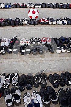 Old Soccer Boots & Match Ball