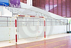 Old soccer goal indoor