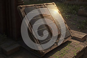 Old solar panel for utilisation, created with Generative AI technology