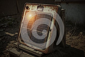 Old solar panel for utilisation, created with Generative AI technology