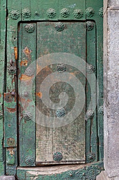 Old solid wood door, Cuzco, Peru