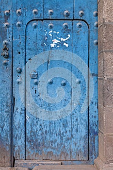 Old solid wood door, Cuzco, Peru