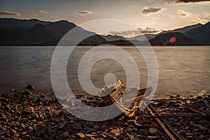 Old solitary boat destroyed