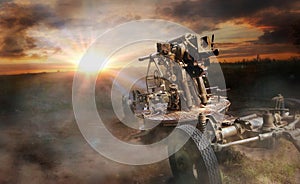 Old soviet antiaircraft gun