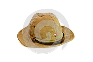 Old soviet army summer hat isolated