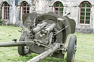 Old Soviet artillery antitank gun from World War II age