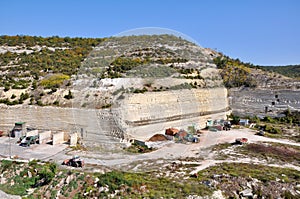 Old soviet cars in a quarry