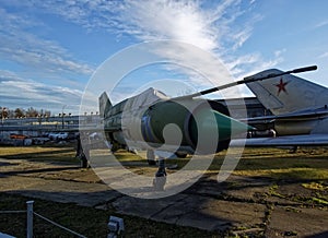 The old Soviet fighter plane in the Museum