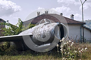 Old soviet jet fighter