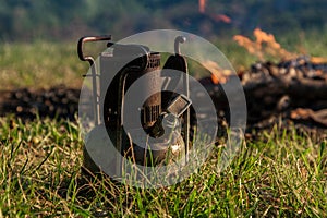 The old Soviet kerosene primus on nature.