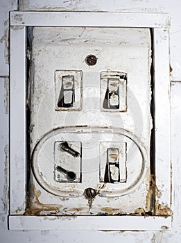 An old Soviet light switch.The light switch of the Soviet Union