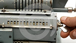 Old soviet mechanical calculator adding machine 4k