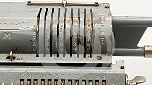 Old soviet mechanical calculator adding machine 4k