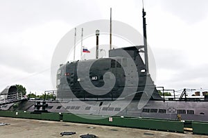 Old Soviet Navy submarine in museum of Kaliningrad