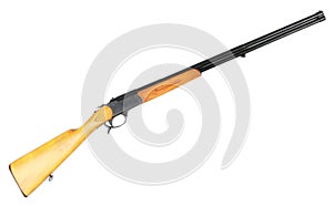 Old Soviet over and under double-barreled hunting gun