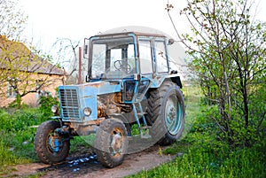 Old Soviet powerful tractor named Belarus