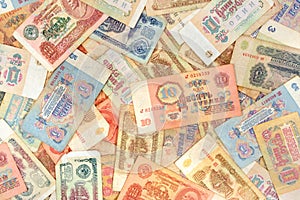 Old soviet russian money background