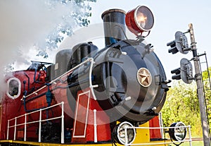 Old soviet steam locomotive