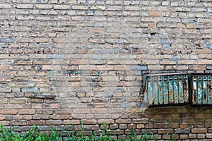 Old Soviet-style mailboxes. Old metal and numbered mailboxes on brick wall