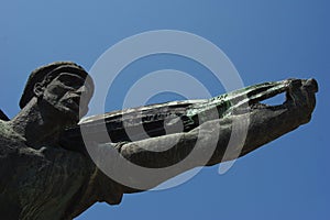 Old Soviet style statue in the Memento Park. Budapest, Hungary