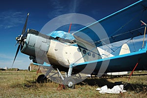 Old soviet transport biplane An-2 photo