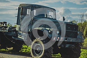 Old Soviet truck at the pontoon crossing