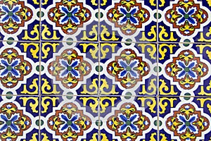 Old Spanish ceramic tiles photo