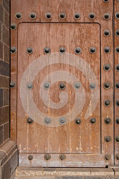 Old spanish colonial door, Cusco, Peru.