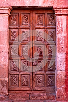 Old spanish colonial door, Peru.