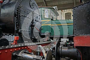 Old Spanish steam locomotive at Delicias station in Madrid, Spain photo