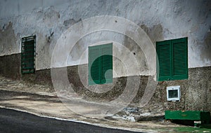 Old Spanish weathered windows at Vilaflora, Tenerife