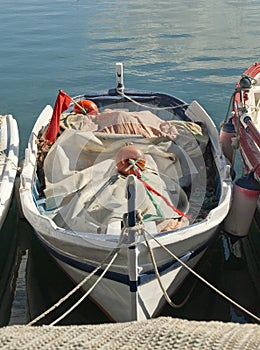 Old Spanish Wooden Fishing Boat photo