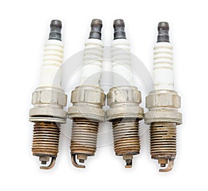 Old spark plugs, top view