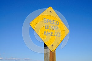 Old speed bump sign