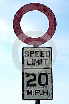 Old Speed Limit sign photo